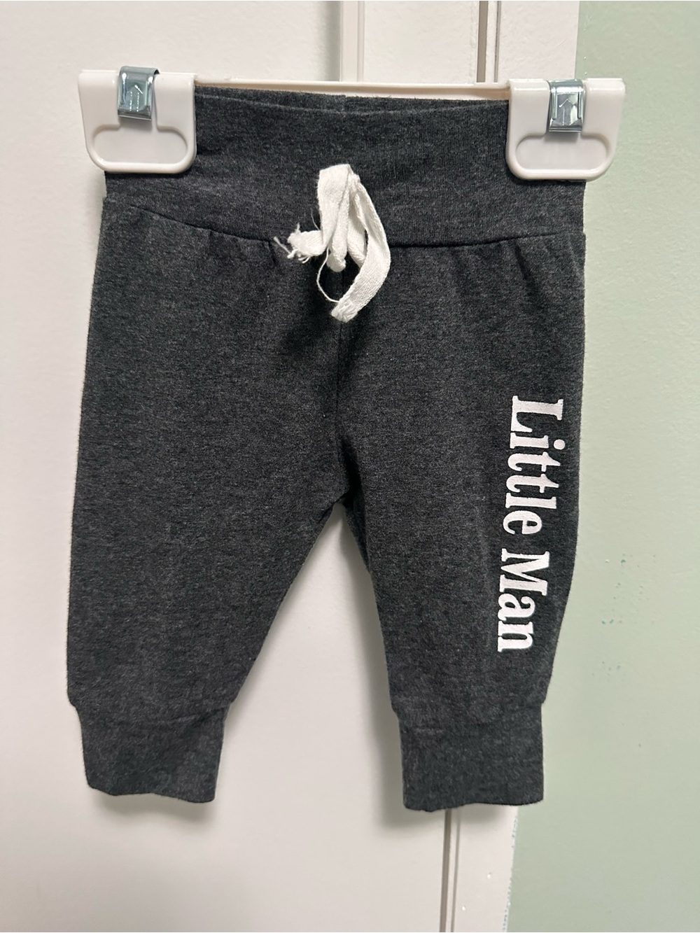 SHEIN Dark Gray Baby Jogger Pants “Little Man” size 3-6 month